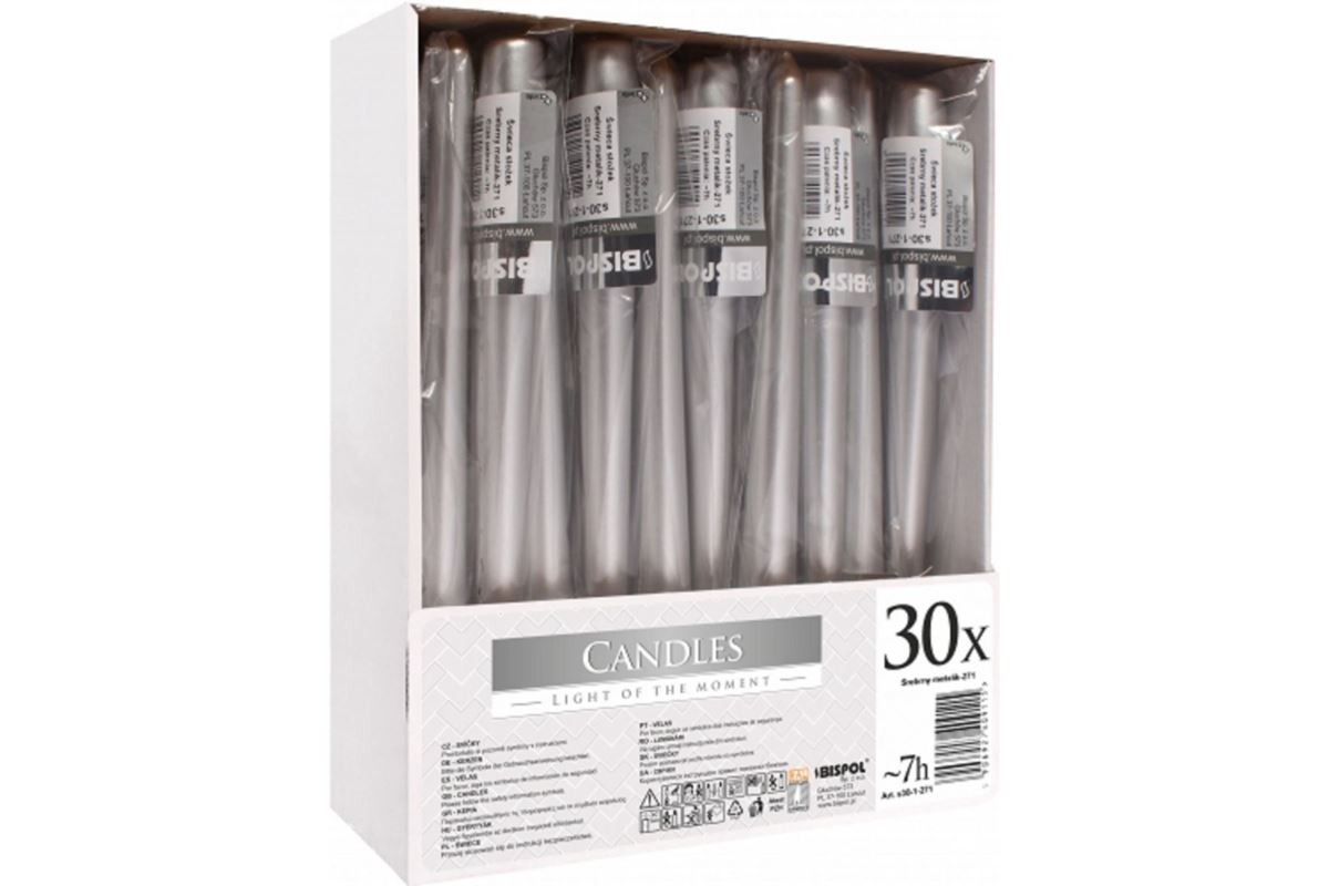 30LU JELATİNLİ ŞAMDAN MUM SİLVER resmi