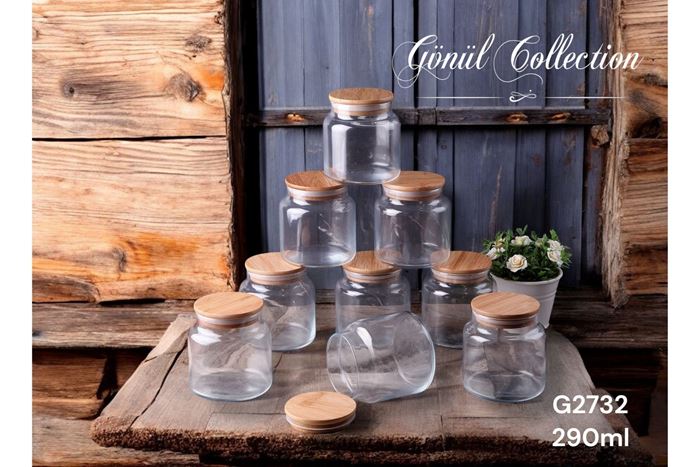 BAMBU KAPAKLI CAM KAVANOZ  0,25 LT resmi