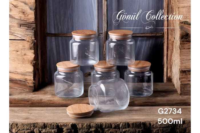 BAMBU KAPAKLI CAM KAVANOZ 0,50 LT resmi