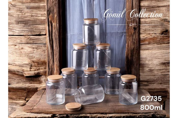 BAMBU KAPAKLI CAM KAVANOZ 0,80 LT resmi