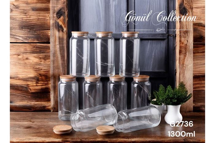 BAMBU KAPAKLI CAM KAVANOZ 1.3 LT resmi