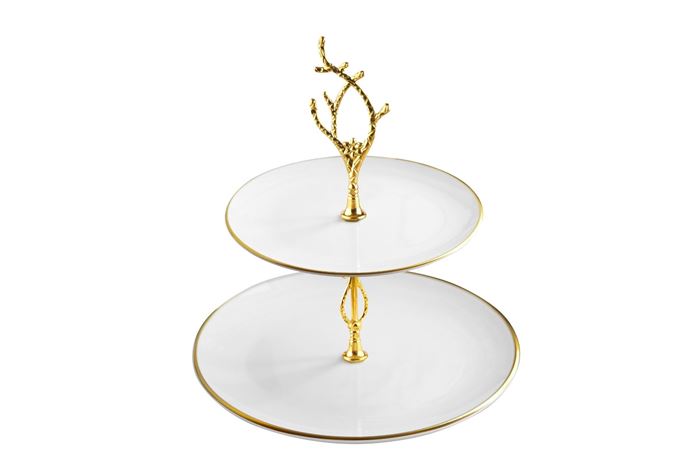 SERAMİK KATLI KURABİYELİK BEYAZ GOLD resmi