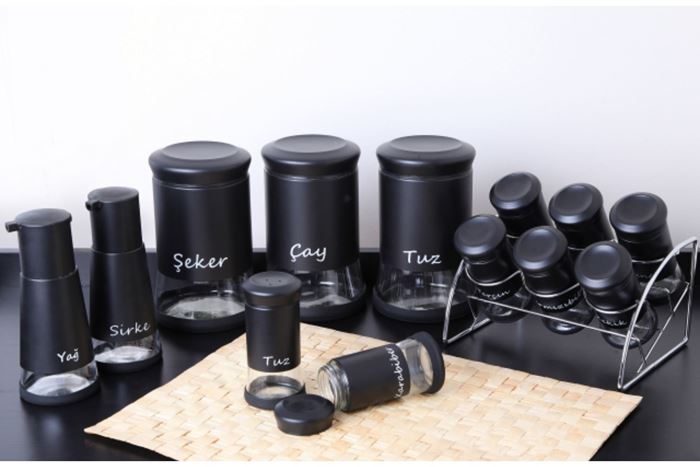 13 PARÇA BAHARAT SETİ SİYAH resmi