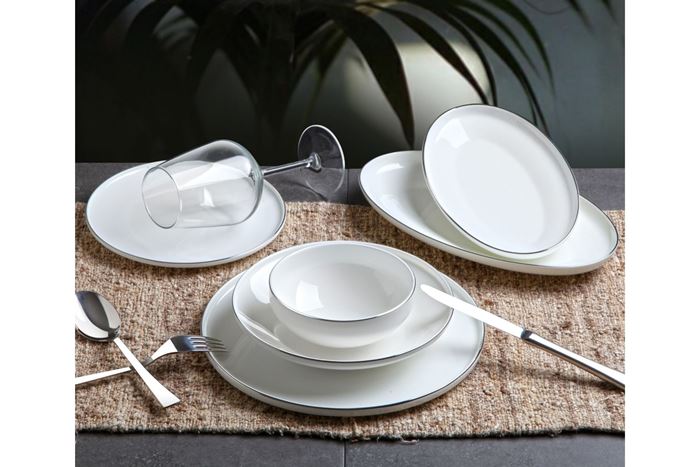 26 PARÇA SILVER BONE CHINA YEMEK TAKIMI resmi