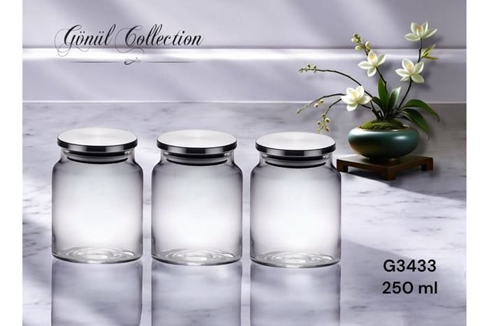 METAL KAPAKLI CAM KAVANOZ 0,25 LT resmi
