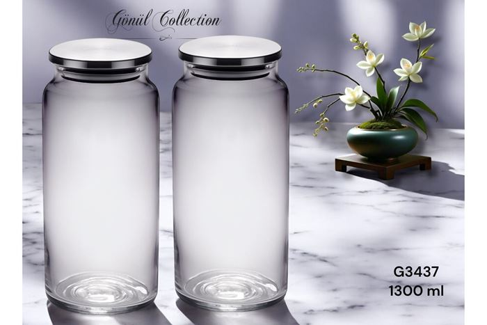 METAL KAPAKLI CAM KAVANOZ 1.3 LT resmi