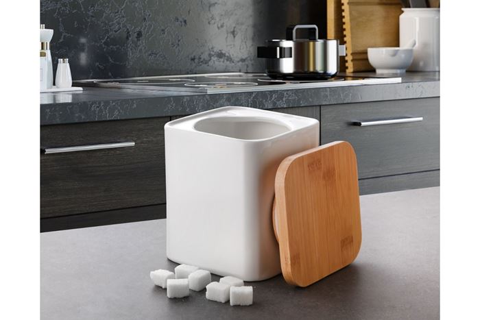 PORSELEN KAVANOZ 11X11X12 CM resmi