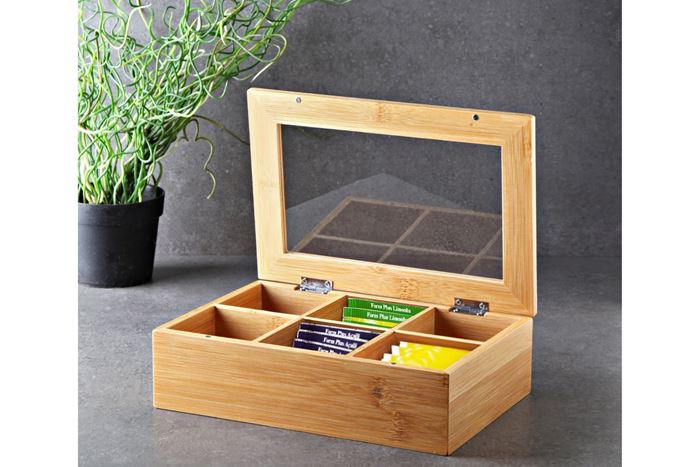 BAMBU ÇAY KUTUSU 24X16X6.8 CM resmi