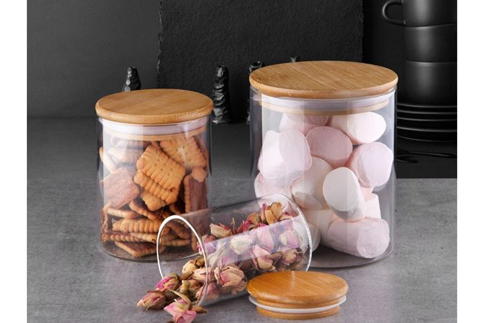 BOROSİLİKAT 3LÜ KAVANOZ 10X12 8X10 6X8 resmi