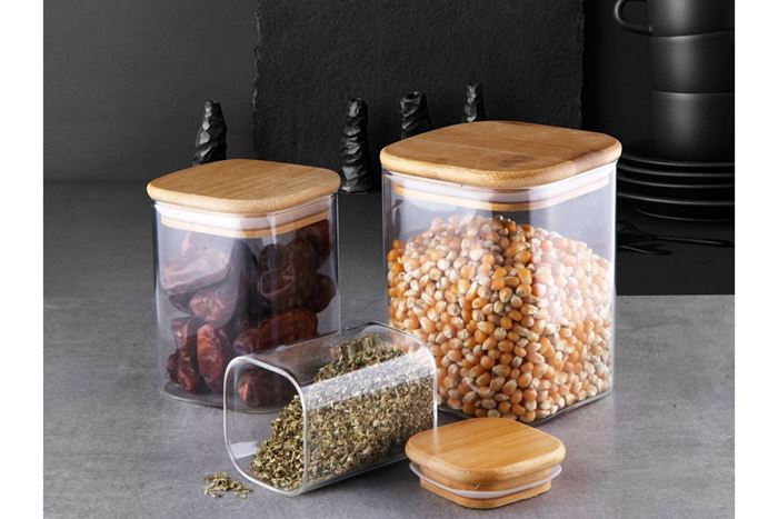 BOROSİLİKAT 3LÜ KAVANOZ 10X12 8X10 6X8 resmi