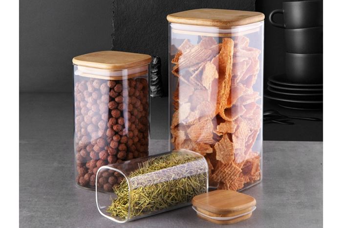 BOROSİLİKAT 3LÜ KAVANOZ 10X20 8X15 6X12 resmi