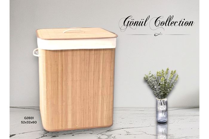 BAMBU ÇAMAŞIR SEPETİ 52X32X60 resmi