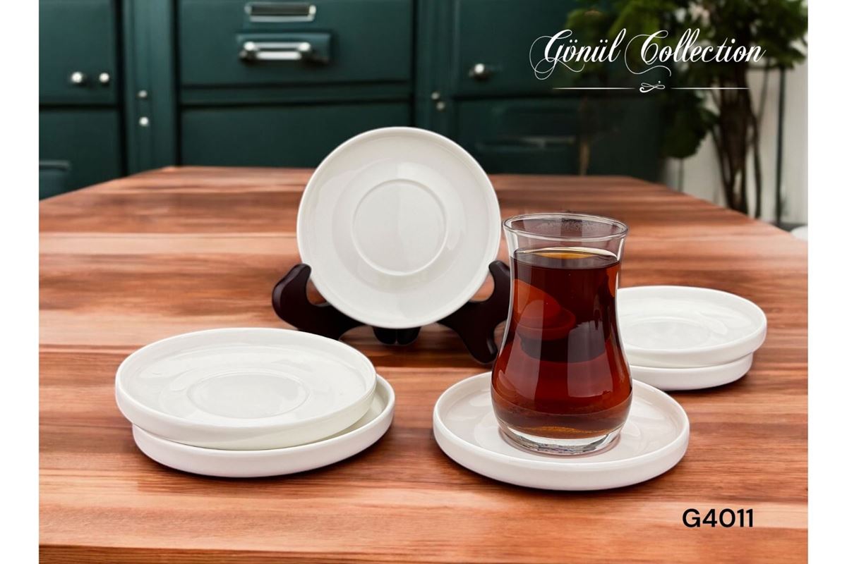 PORSELEN 6LI ÇAY TABAĞI 11,2X1,8 CM resmi