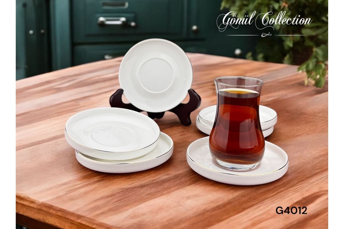PORSELEN 6LI ÇAY TABAĞI 11,2X1,8 CM resmi