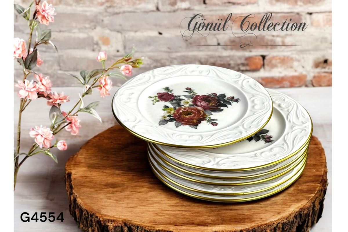 AMELIE SERAMİK 6LI PASTA TABAĞI resmi