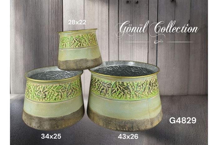 3LÜ METAL VAZO resmi