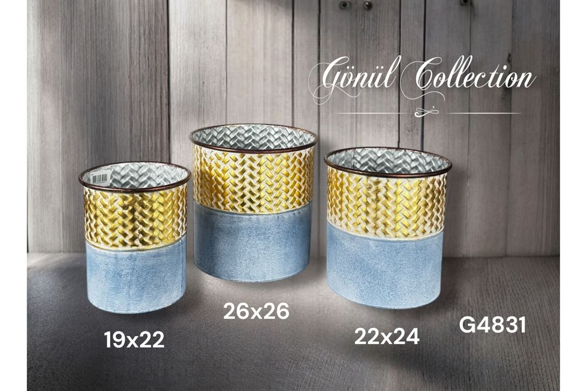 3LÜ METAL VAZO resmi