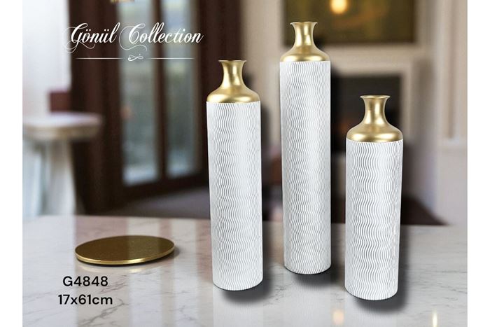 METAL DEKORATİF VAZO 16,5x61 resmi