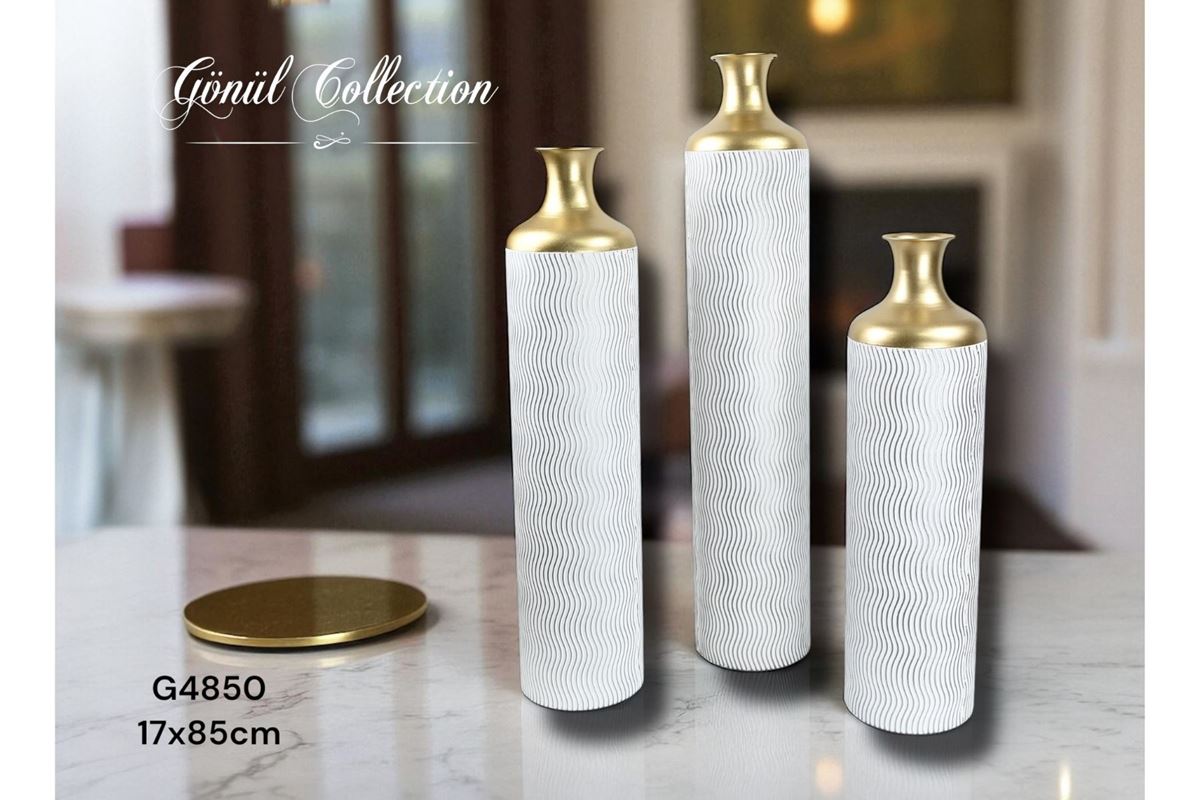 METAL DEKORATİF VAZO 16,5x85 resmi