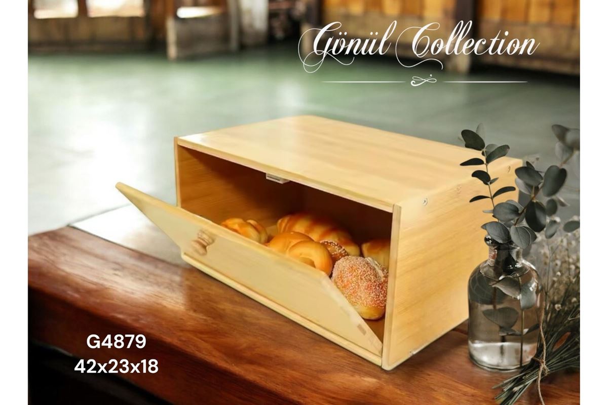 BAMBU EKMEK DOLABI 42x23x18cm resmi