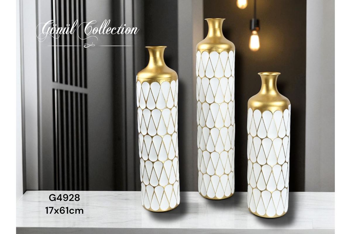 METAL DEKORATİF VAZO 17X61 resmi