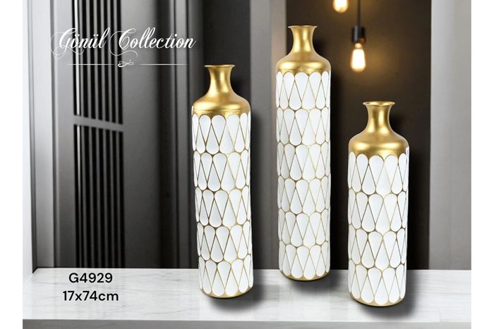 METAL DEKORATİF VAZO 17X74 resmi