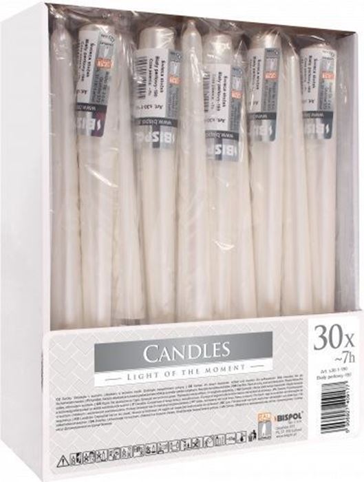 30LU JELATİNLİ ŞAMDAN MUM BEYAZ İNCİ K:1 resmi