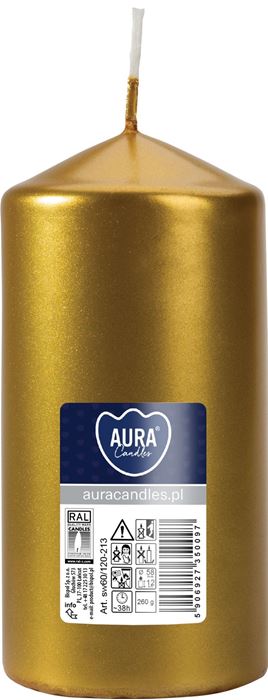SİLİNDİR MUM 60X120 GOLD METALIC K:6 resmi