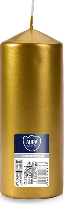 SİLİNDİR MUM 60X150 GOLD METALIC K:6 resmi