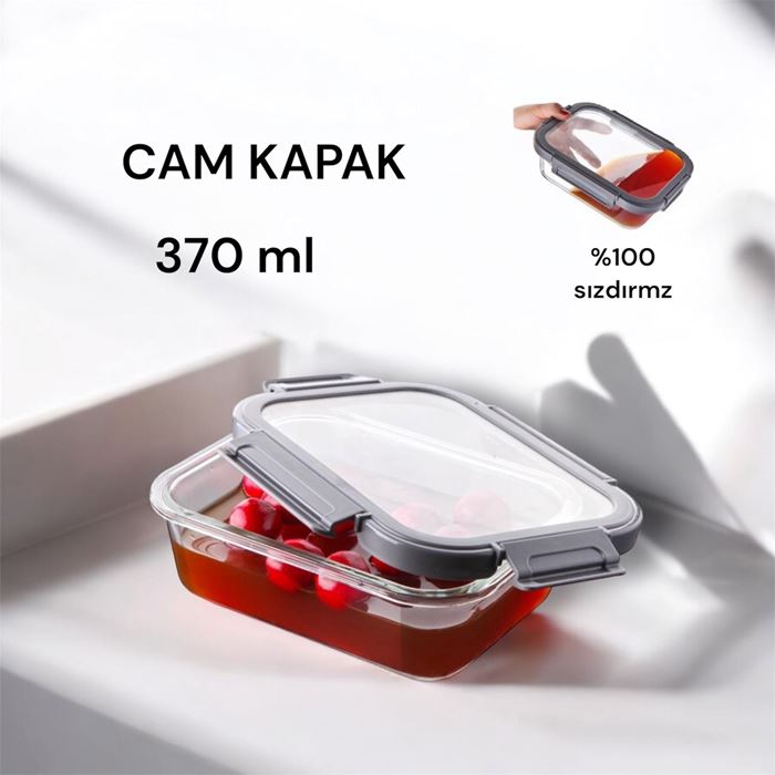 370ML BOROSLİCATE CAM SAKLAMA KABI resmi