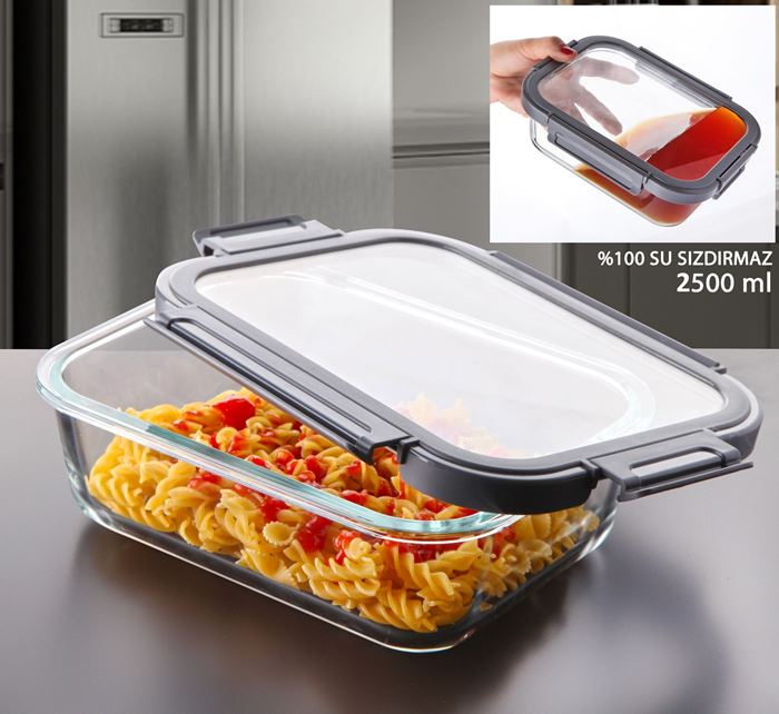 2500ML BOROSLİCATE CAM SAKLAMA KABI K:8 resmi