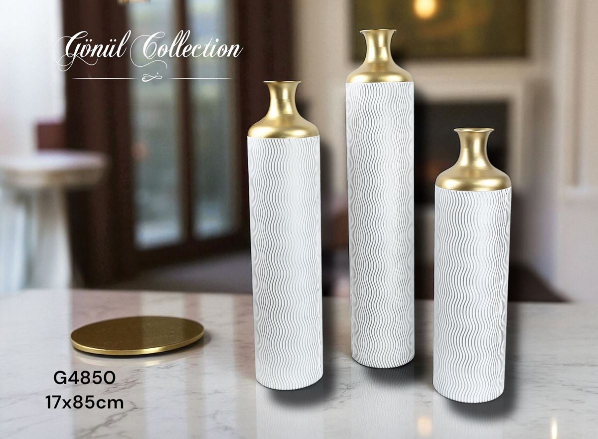 METAL DEKORATİF VAZO 16,5x85 resmi