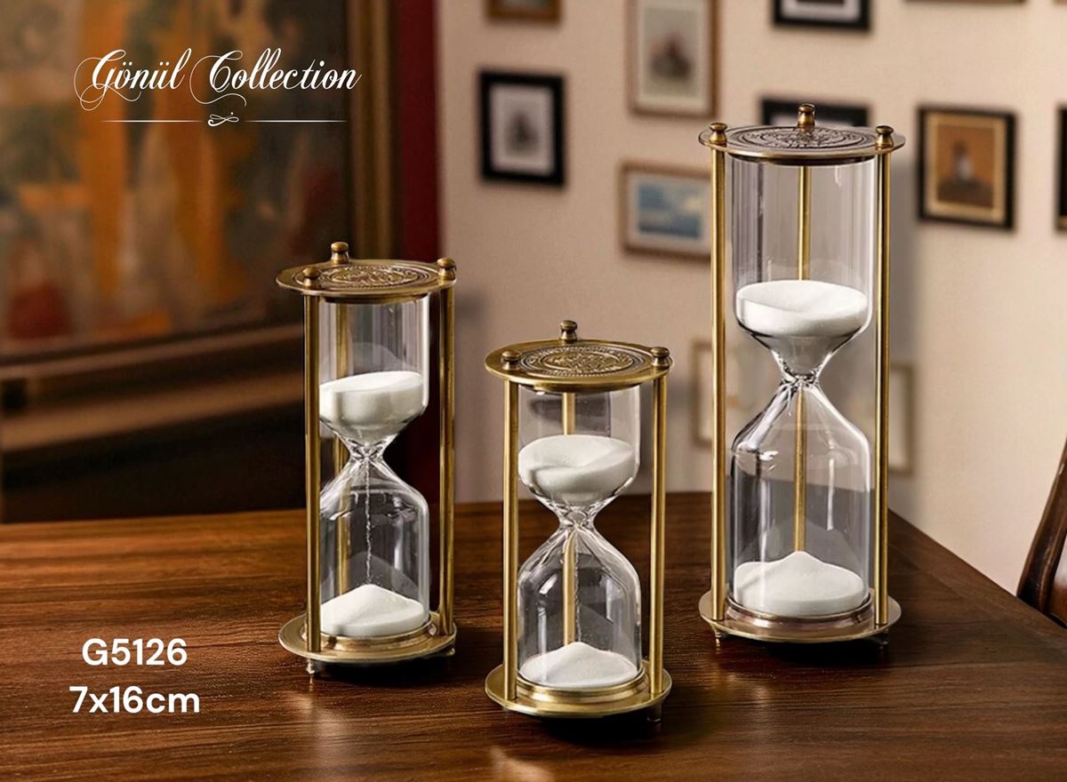 DEKORATİF CAM KUM SAATİ resmi