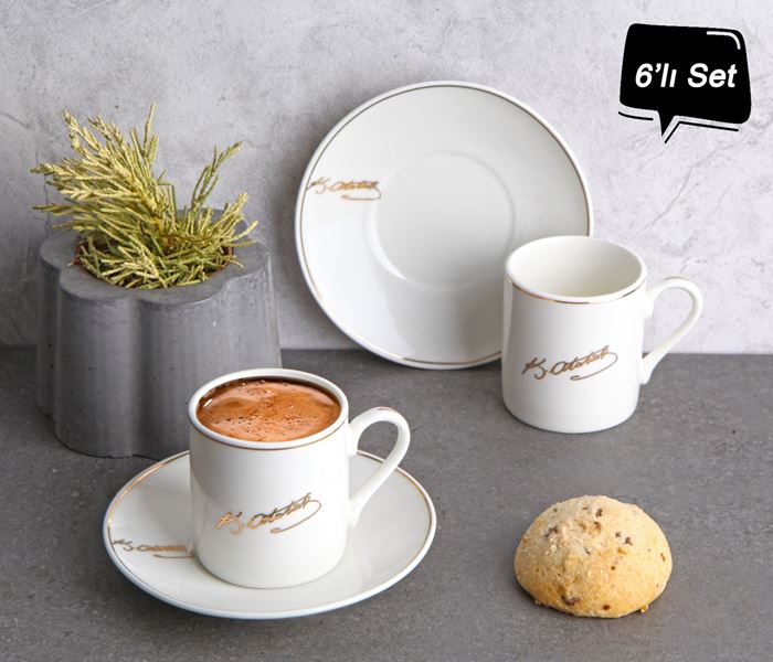 PORSELEN 6LI KAHVE TAKIMI resmi