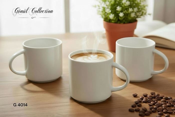 PORSELEN DOUBLE KAHVE KUPA 6,9X6,5 CM resmi