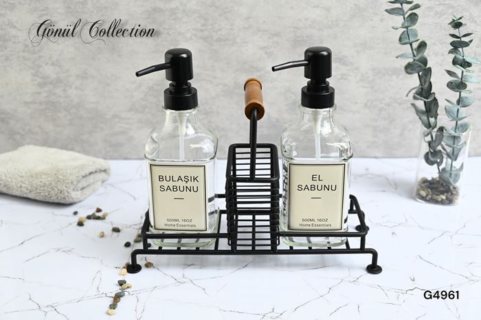 CAM 2Lİ SIVI SABUNLUK resmi