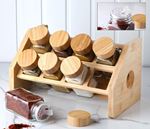 BAMBU KAPAKLI 9 PARÇA CAM BAHARAT TAKIMI resmi