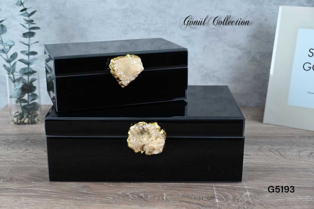 DEKORATİF CAM KUTU resmi