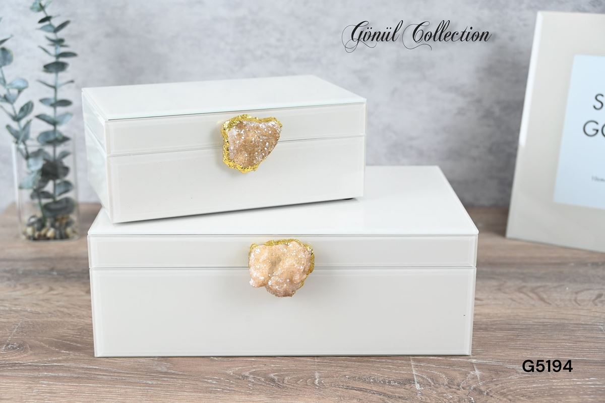 DEKORATİF CAM KUTU resmi