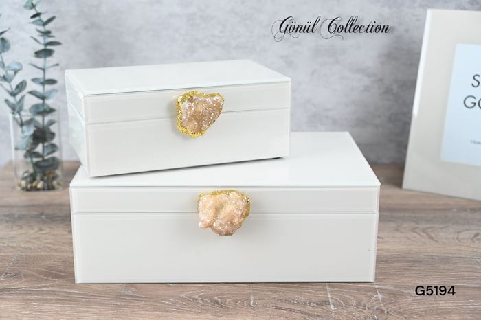 DEKORATİF CAM KUTU resmi