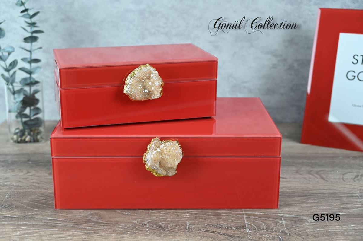 DEKORATİF CAM KUTU resmi