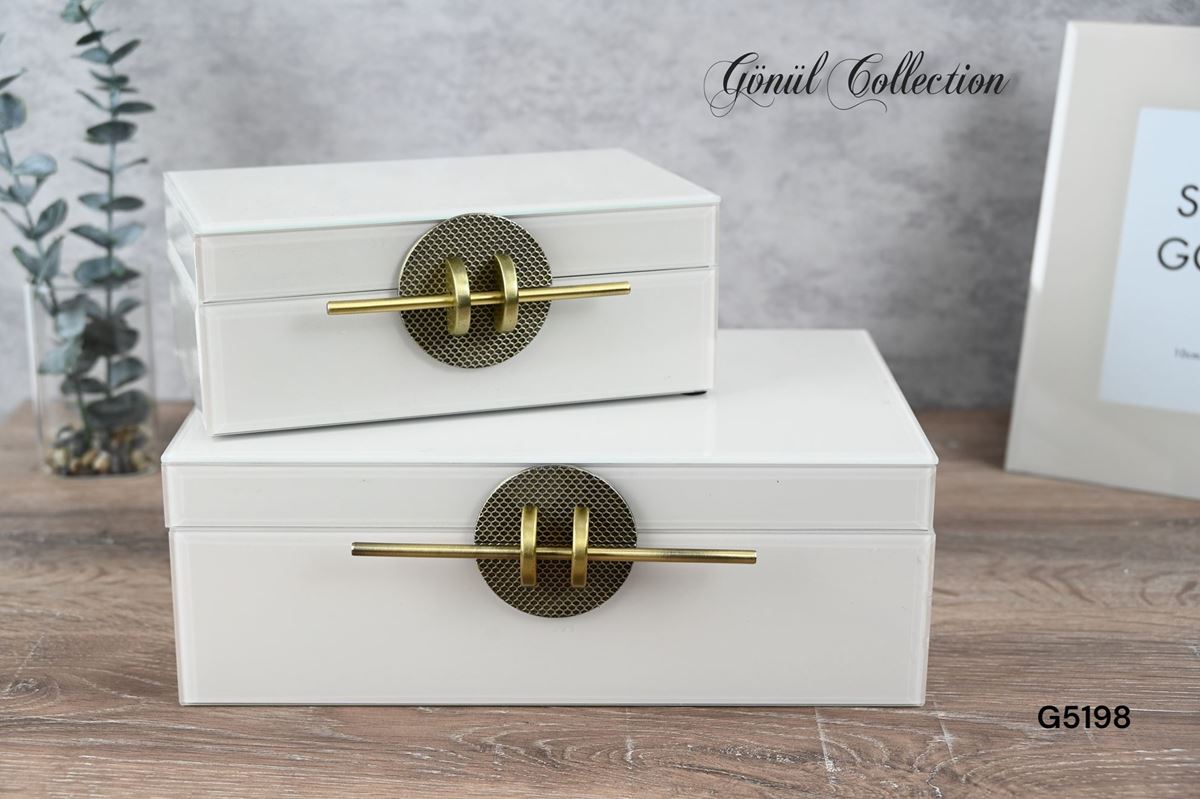 DEKORATİF CAM KUTU resmi