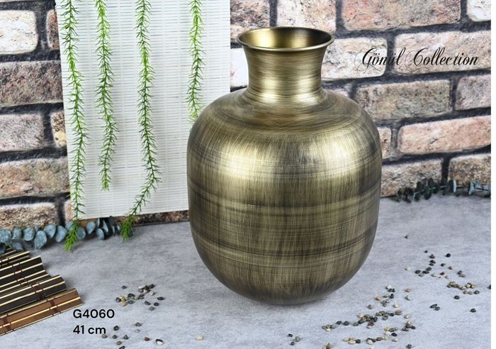 METAL VAZO 28X41CM SARI resmi