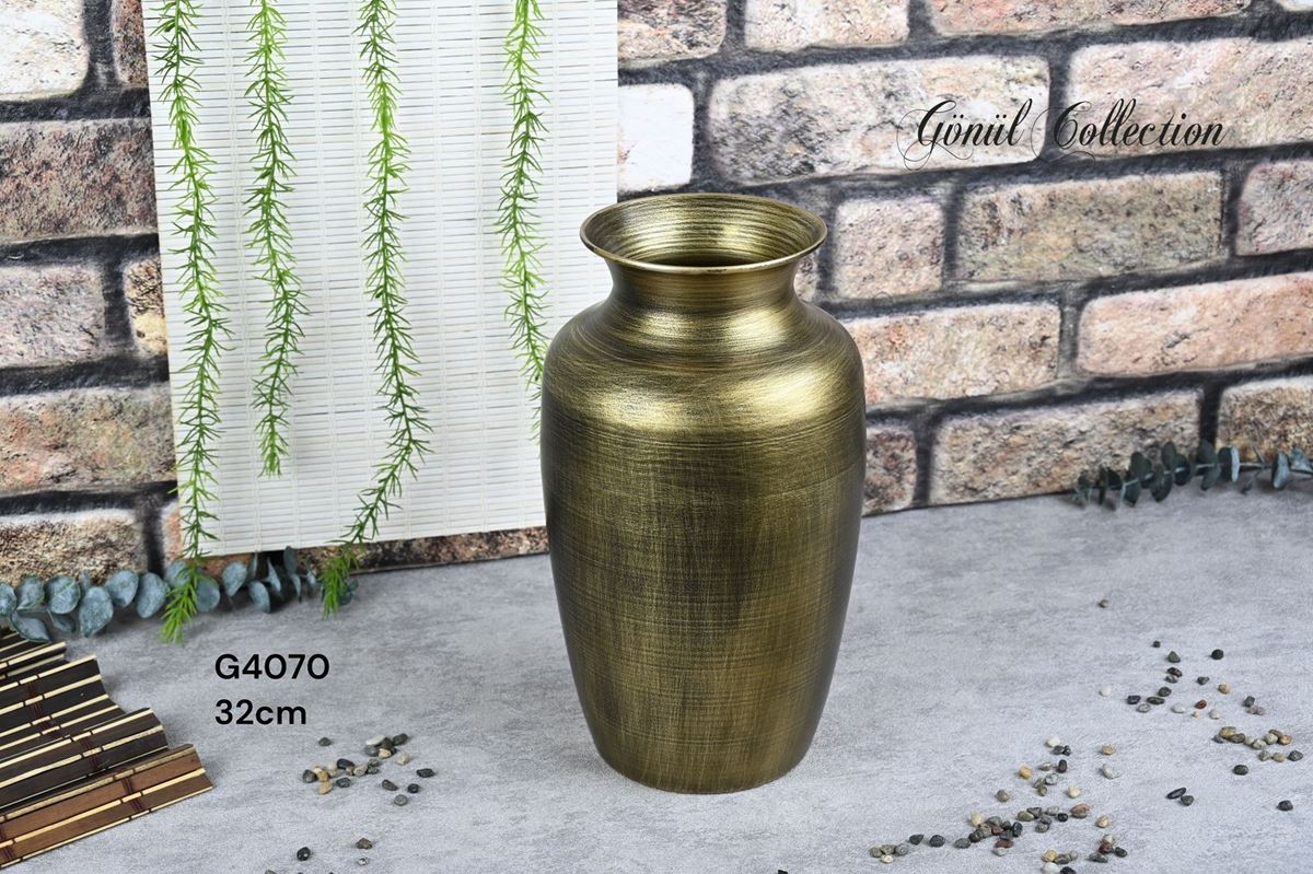 METAL VAZO 17.5X31.5CM SARI resmi