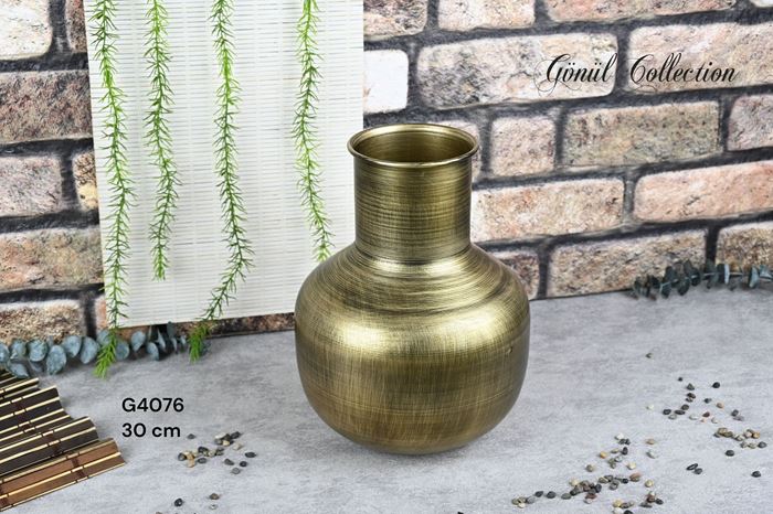 METAL VAZO 23X31CM SARI resmi