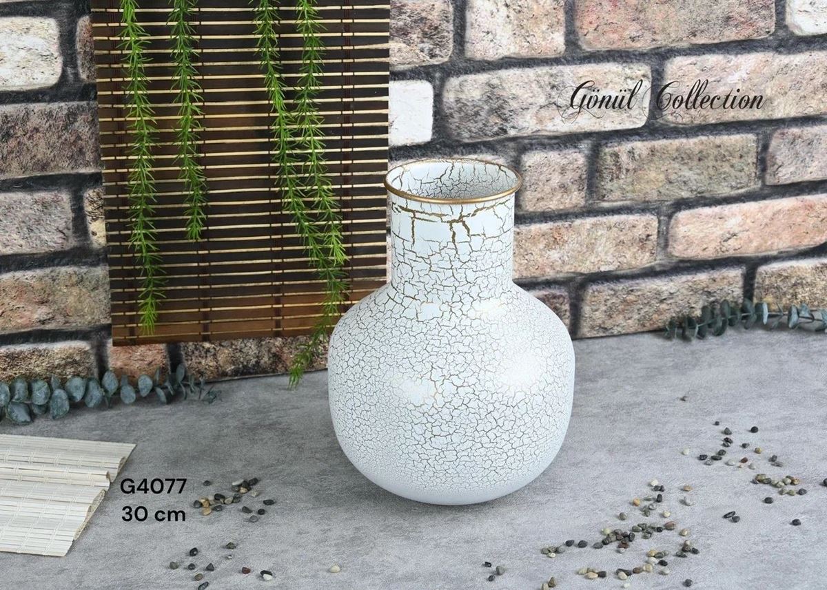 METAL VAZO 23X31CM BEYAZ resmi