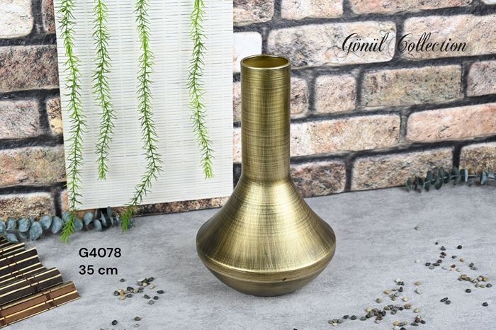 METAL VAZO 21X34.5CM SARI resmi