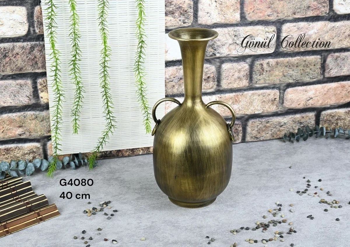 METAL VAZO 18X38.5CM SARI resmi