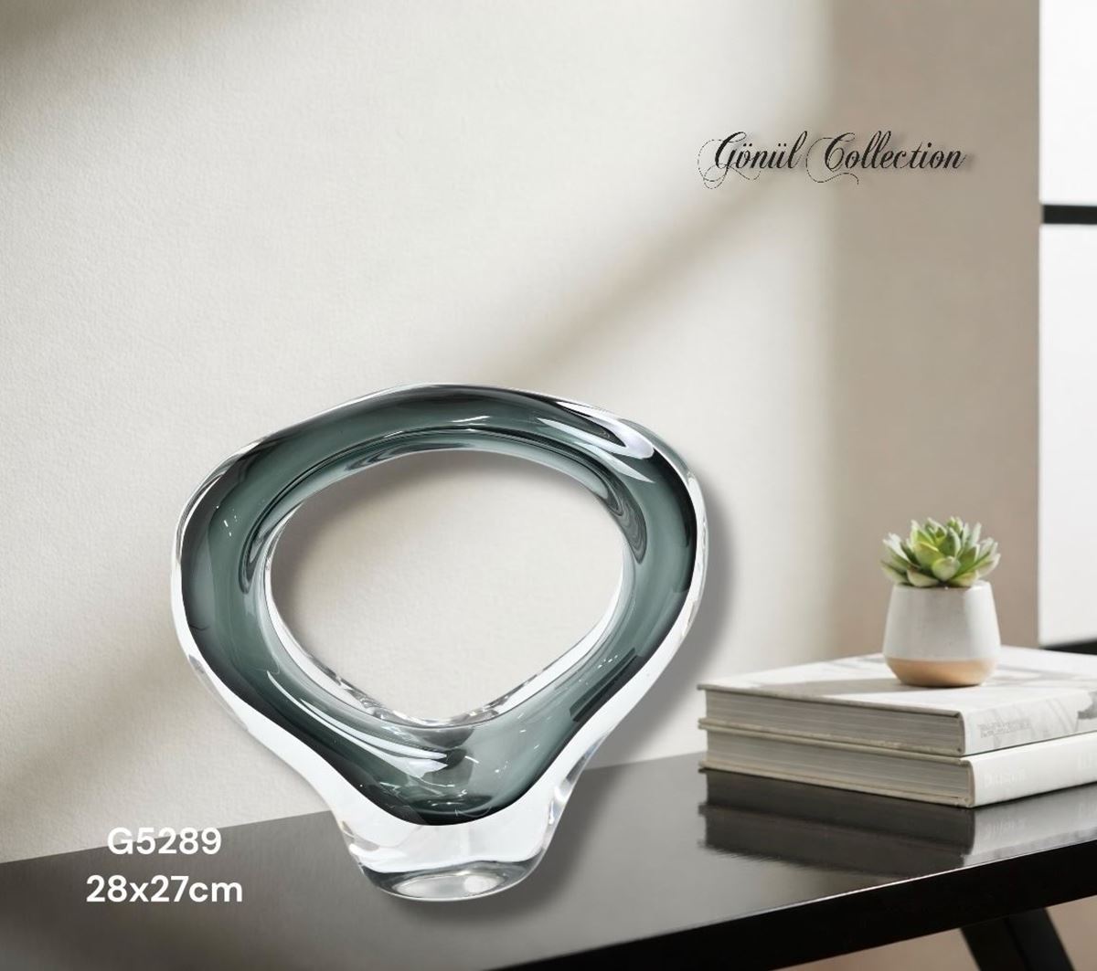 DEKORATİF CAM EŞYA 29X8X26CM resmi