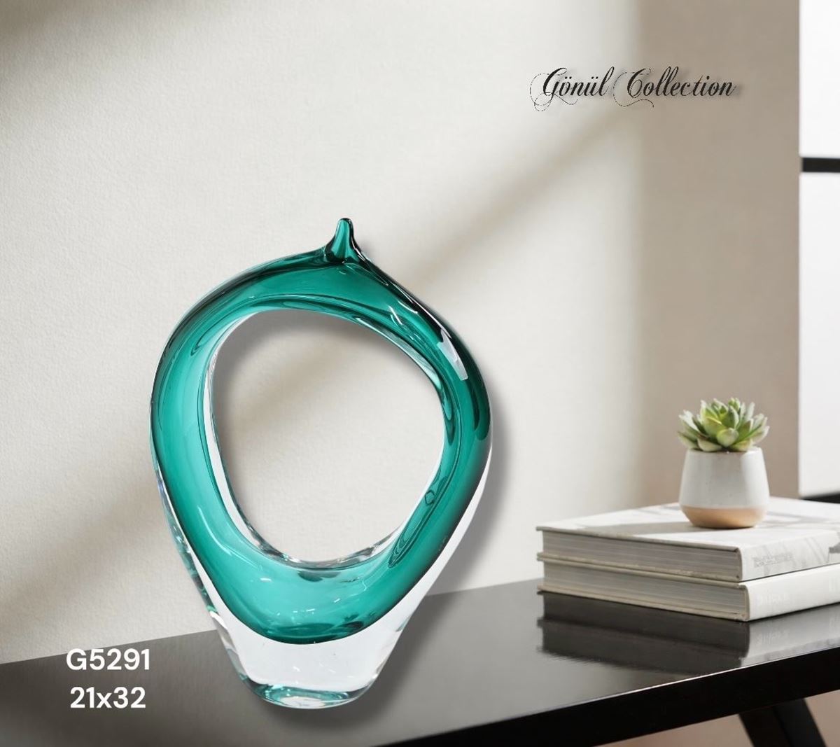 DEKORATİF CAM EŞYA 22X8X32CM resmi